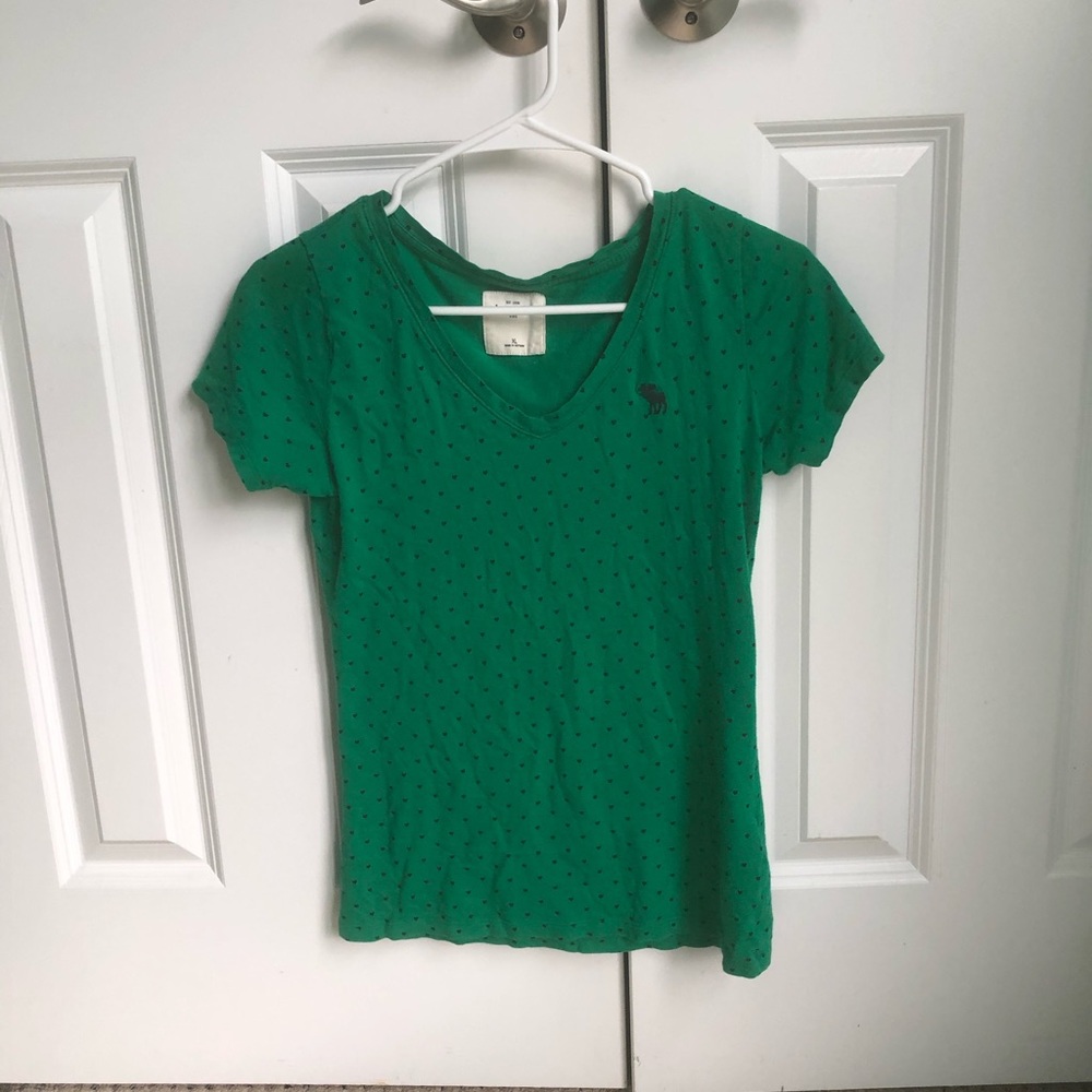 Green V-Neck Top